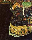 Egon Schiele Canvas Paintings - City on the Blue River II